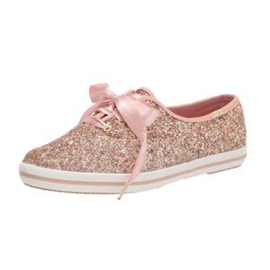 Kate Spade Keds Women's 'Champion' Glitter Sneaker with Original Box Rose Gold